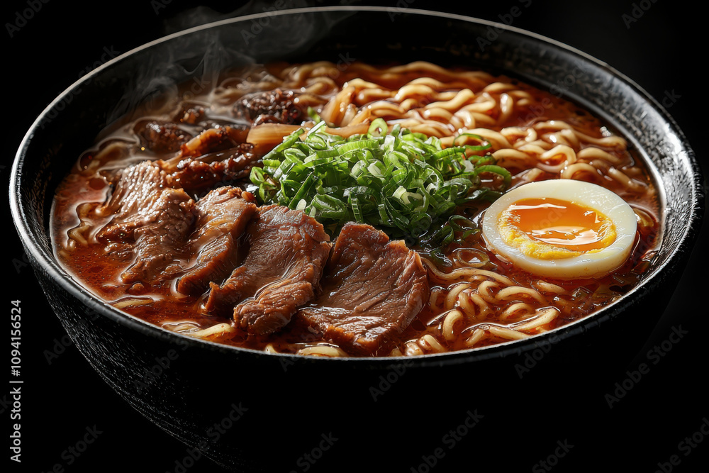 Enjoying a steaming bowl of tonkotsu ramen a culinary delight in a cozy restaurant setting Enjoying a steaming bowl of tonkotsu ramen a culinary delight in a cozy restaurant setting
