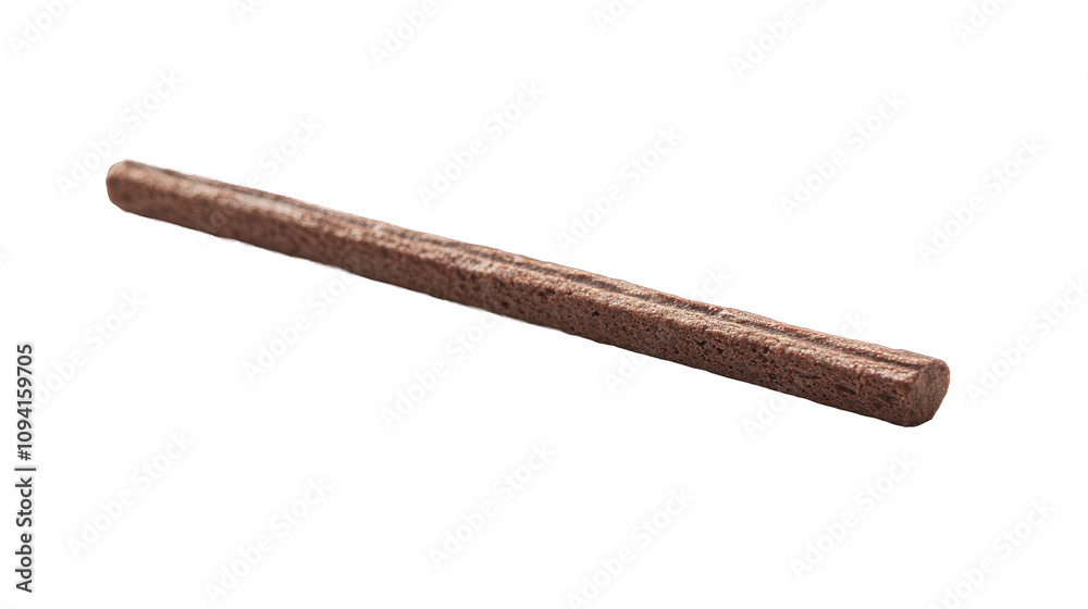 Cocoa-flavored wafer stick, crisply isolated for display against white. Cocoa-flavored wafer stick, crisply isolated for display against white.