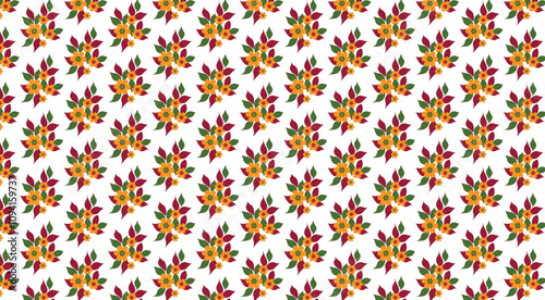 a flower pattern on a white background