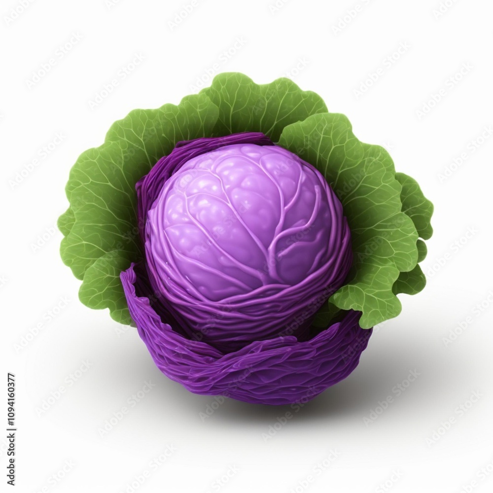 Fototapeta premium Purple Cabbage Icon - Symbol of Fresh and Healthy Vegetables