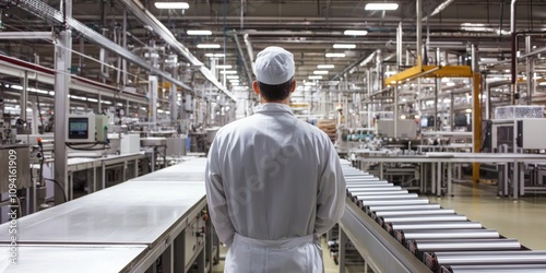 A factory manager overseeing production lines and operations in a manufacturing facility.