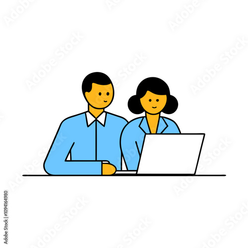 Business meeting on office vector illustration