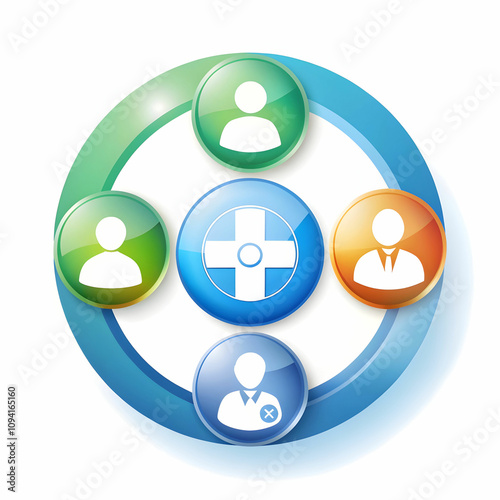 a patient care on white background