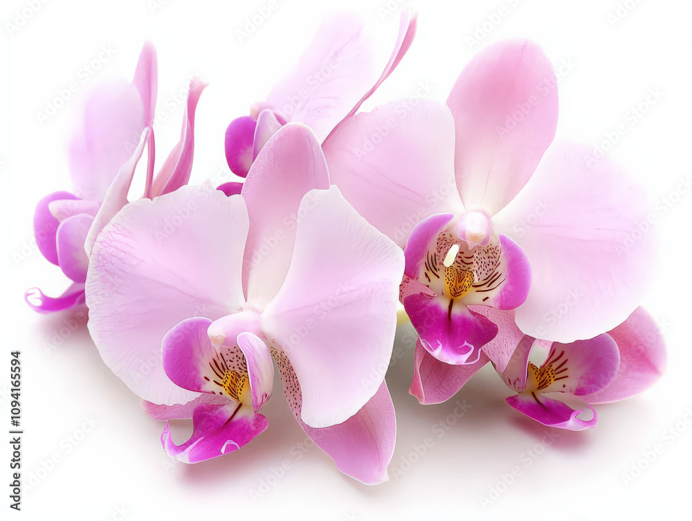 Beautiful white and pink orchids arranged elegantly, showcasing delicate petals and vibrant colors, perfect for floral arrangements or decoration Beautiful white and pink orchids arranged elegantly, showcasing delicate petals and vibrant colors, perfect for floral arrangements or decoration