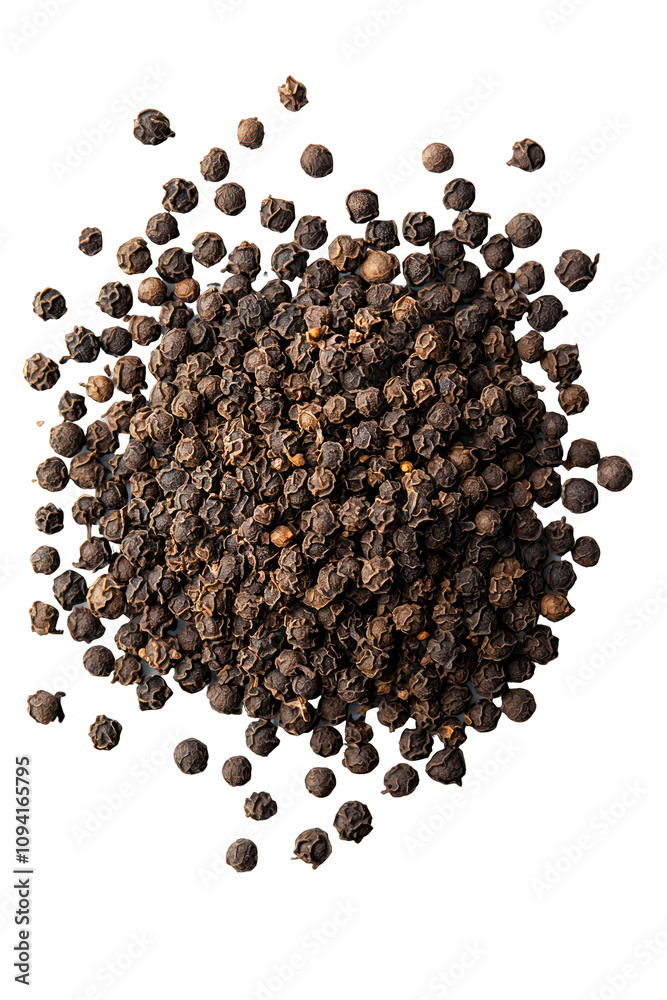 Fine clipping path detail on isolated ground black pepper. Fine clipping path detail on isolated ground black pepper.