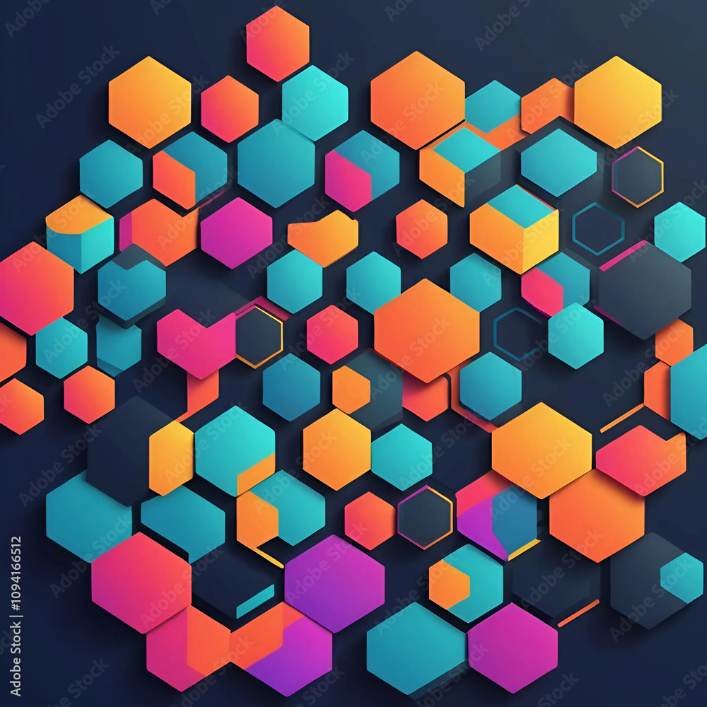 Hexagon pattern illustration, geometric hexagon design Hexagon pattern illustration, geometric hexagon design