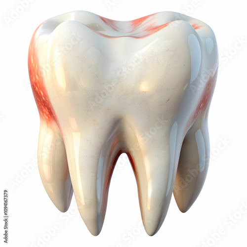 tooth on white background