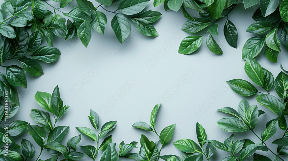 Naklejka premium leaves in white background