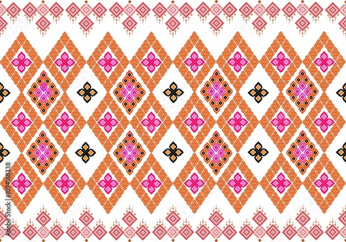 Vibrant Tribal Diamonds : colorful contrast and detailed geometric arrangements evoke a rich, handcrafted aesthetic with a modern twist. ideal for use in fabrics, wallpapers, or digital backgrounds