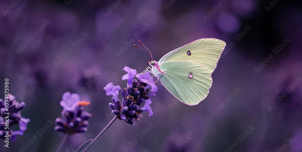 butterfly on lavender flowers close-up macro in springtime garden butterfly on lavender flowers close-up macro in springtime garden