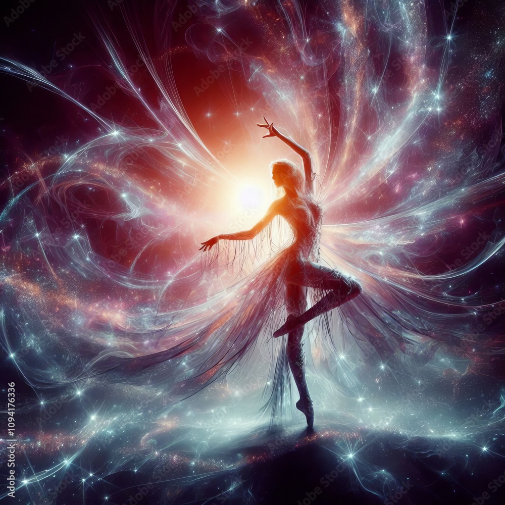 Mystical Dance A dancer with an aura of magic and mystery surrou Mystical Dance A dancer with an aura of magic and mystery surrou