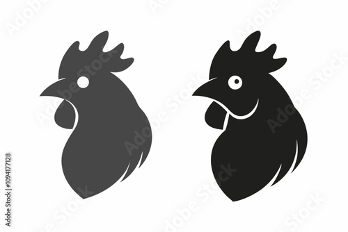 Animal hen vector art illustration on white background.