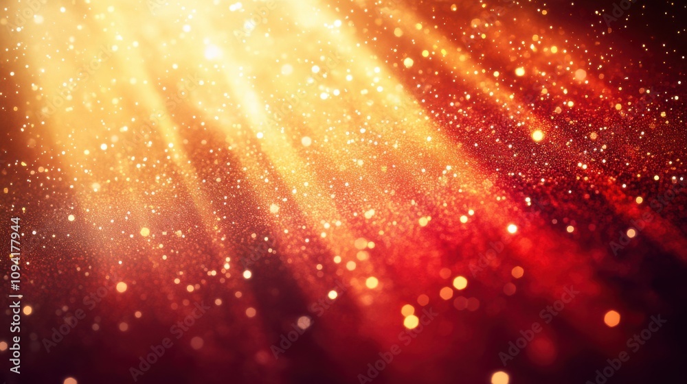 Vibrant red christmas background with golden sparkles Vibrant red christmas background with golden sparkles
