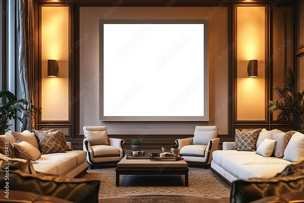 Mock up concept. Poster frame in room interior. 3d Illustration. Mock up concept. Poster frame in room interior. 3d Illustration.