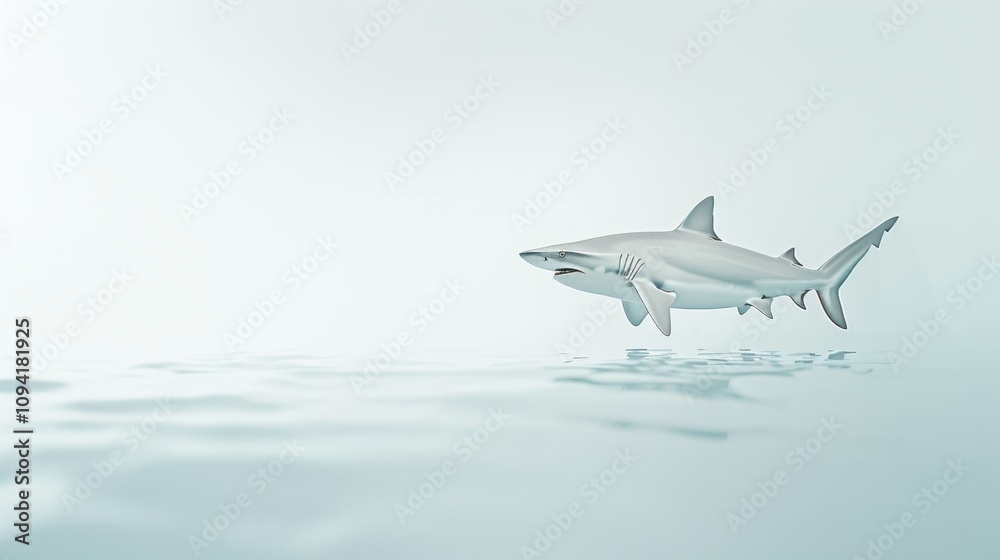 Naklejka premium Shark Swimming in Calm Water.
