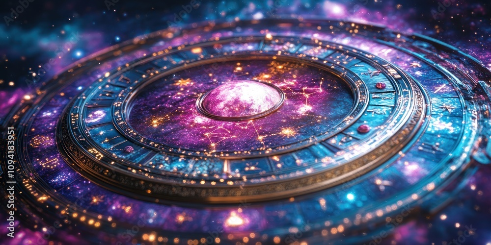 Celestial Orrery Depicting Zodiac Constellations And Cosmos Celestial Orrery Depicting Zodiac Constellations And Cosmos