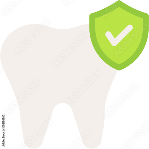 Vector Icon Dental Care, Dental Insurance, Teeth, Protection, Shield, Dentist