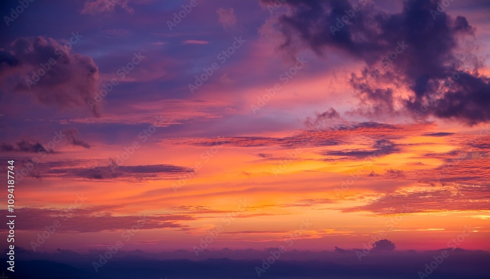 A stunning sunset fills the sky with a kaleidoscope of colors A stunning sunset fills the sky with a kaleidoscope of colors
