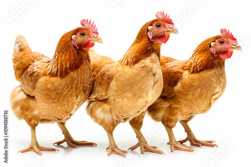 Brown hen animal on a white background.