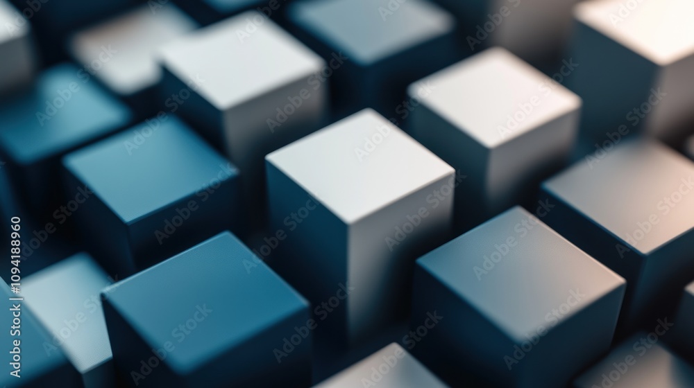Abstract background of blue and white cubes. Abstract background of blue and white cubes.