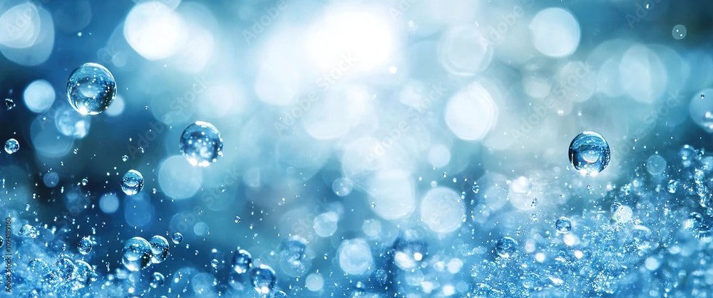 Water drops and bubbles on a blue background. Water drops Water drops and bubbles on a blue background. Water drops