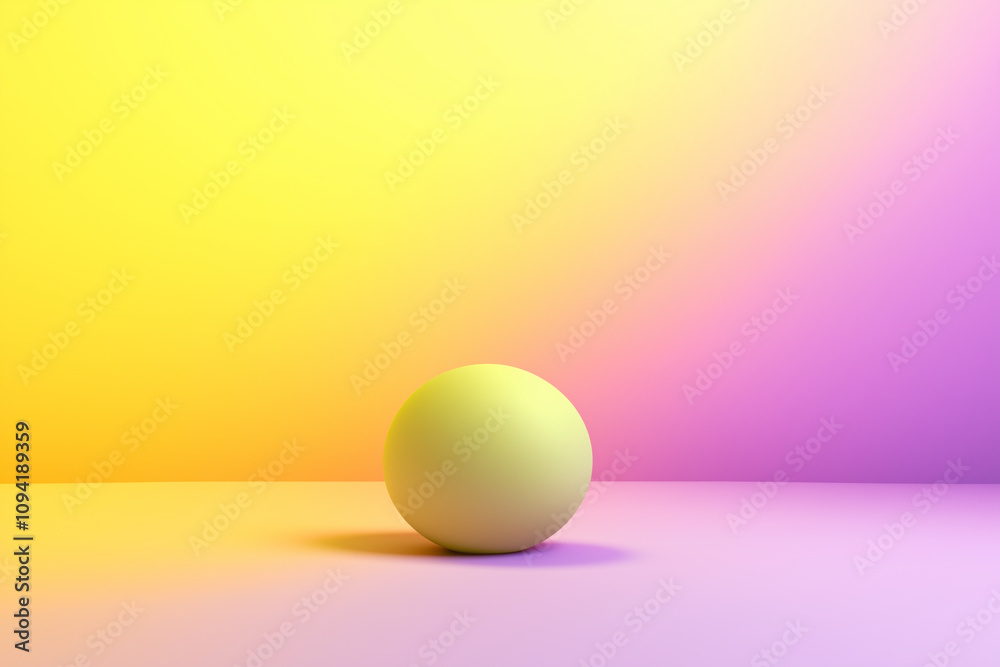Pastel sphere on gradient background creating serene minimalistic atmosphere