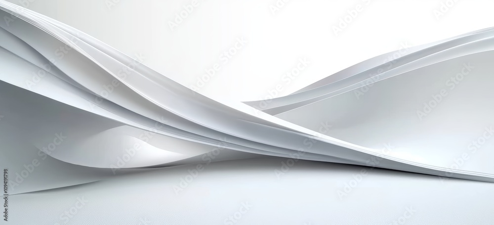 Abstract Flowing White Curves Digital Artwork Interior Design Wallpaper Abstract Flowing White Curves Digital Artwork Interior Design Wallpaper