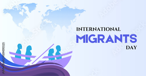 Breaking Barriers: Recognizing the Contributions of Migrants Worldwide. Campaign or celebration banner design