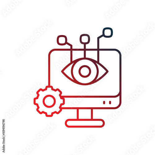 computer vision gradient icon with white background vector stock illustration
