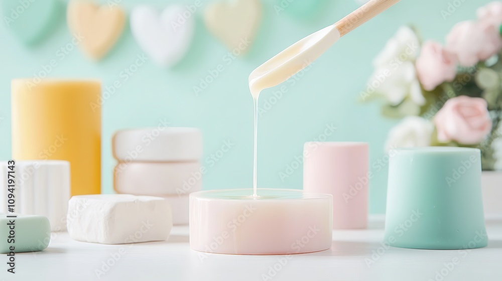 A colorful display of handmade candles in pastel shades, showcasing the art of candle making for relaxation and creativity. A colorful display of handmade candles in pastel shades, showcasing the art of candle making for relaxation and creativity.