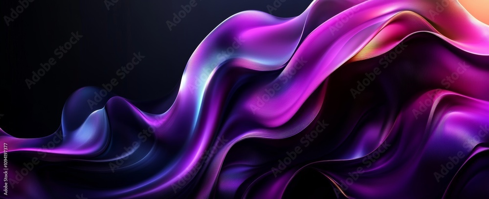 Fototapeta premium Ethereal Abstract Digital Art Flowing Lines Soft Blues White Pattern