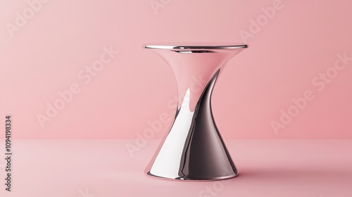 Silver Stand Pink Background.