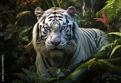 Exploring Sumatraism: Photobashing Techniques in Tiger Forest Portrait photo