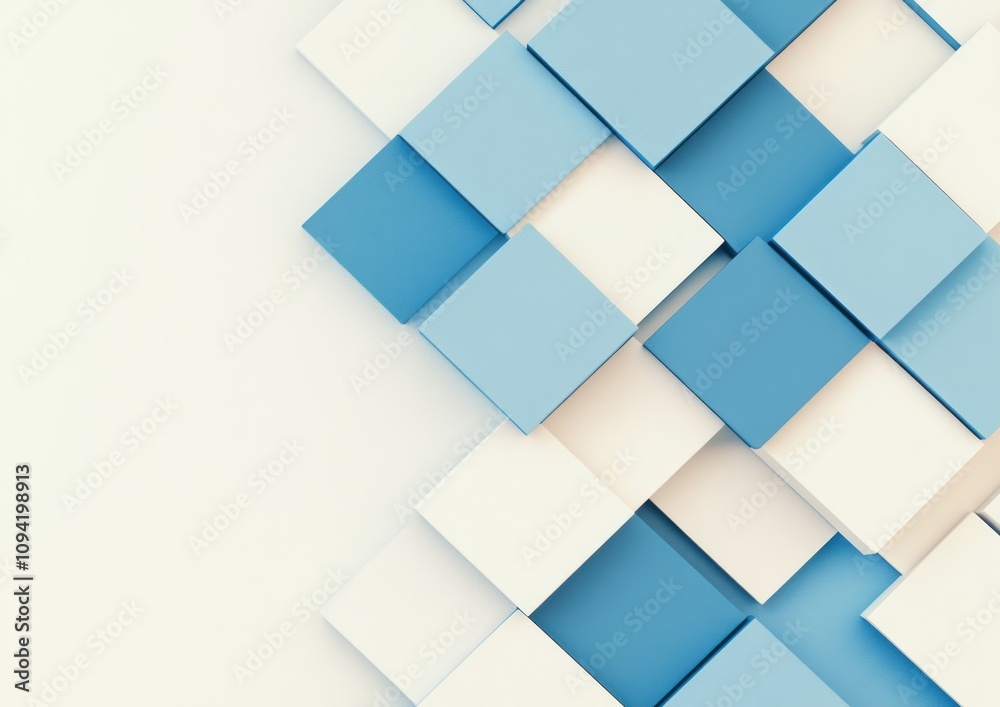 Abstract background with blue and white cubes. Abstract background with blue and white cubes.
