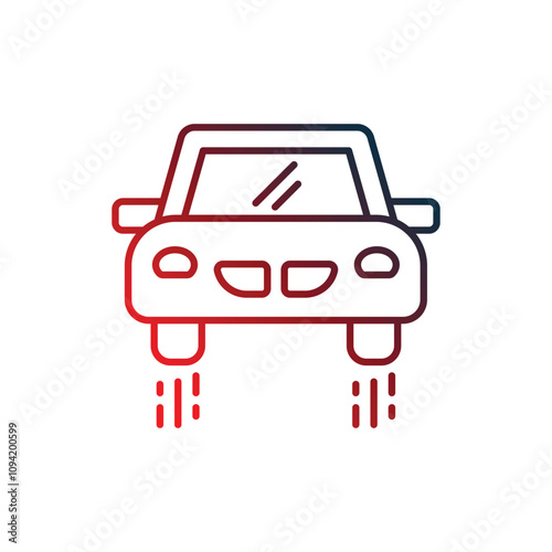 hover car gradient icon with white background vector stock illustration