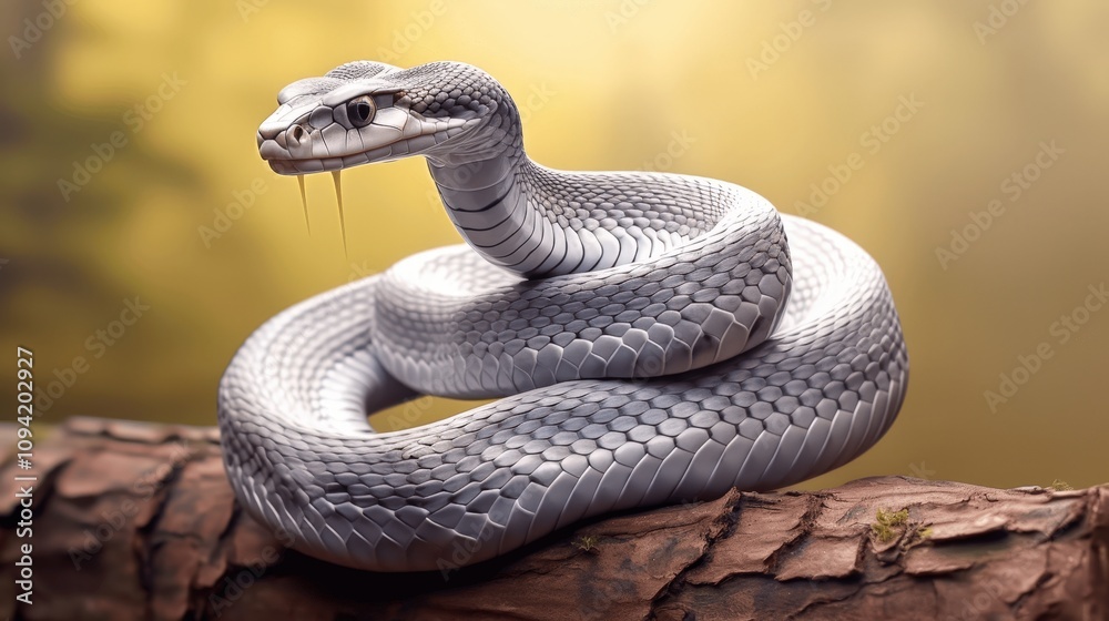 Fototapeta premium Serene Snake on a Branch in Soft Lighting