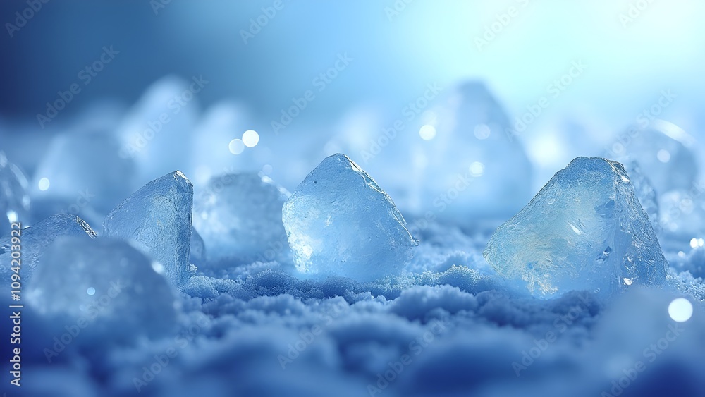 Crystalized Frost Intricate Ice Crystals on a Blue Winter Background Crystalized Frost Intricate Ice Crystals on a Blue Winter Background
