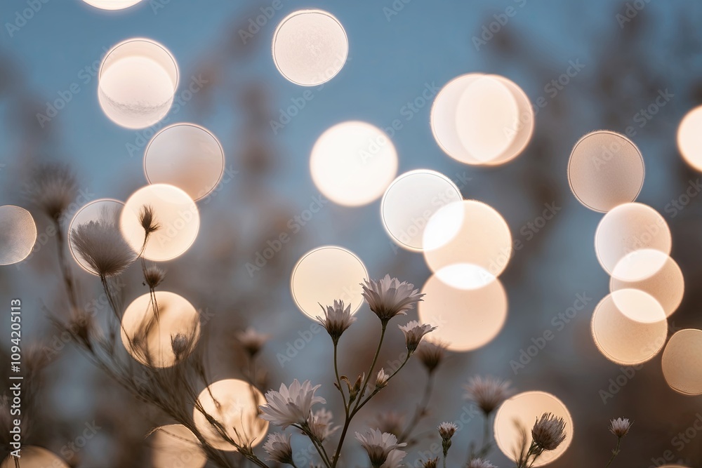 Fototapeta premium Delicate Bokeh Effect with Shiny Pure Light and Soft Texture