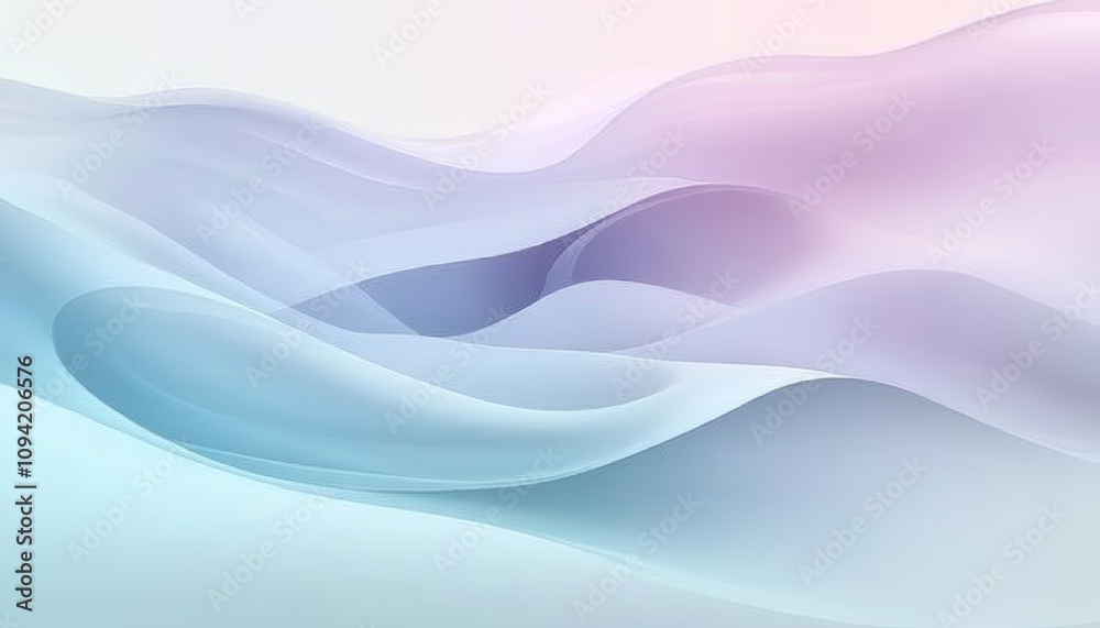 Serene Abstract Digital Art with Smooth Pastel Waves Serene Abstract Digital Art with Smooth Pastel Waves