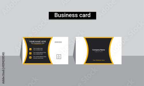 Modern Corporate Business Card Layout with yellow Accents