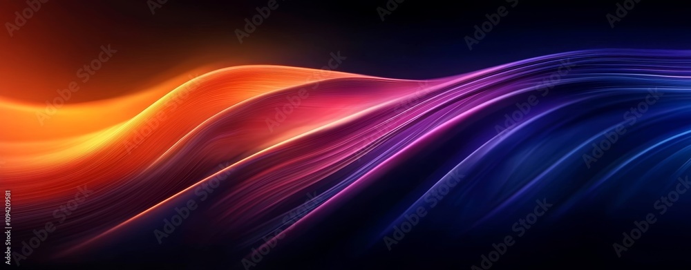 Abstract Modern Wavy Ribbons Vibrant Colors Digital Art Abstract Modern Wavy Ribbons Vibrant Colors Digital Art