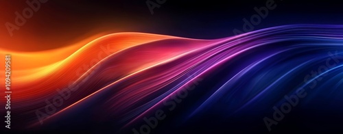 Wallpaper Mural Abstract Modern Wavy Ribbons Vibrant Colors Digital Art Torontodigital.ca