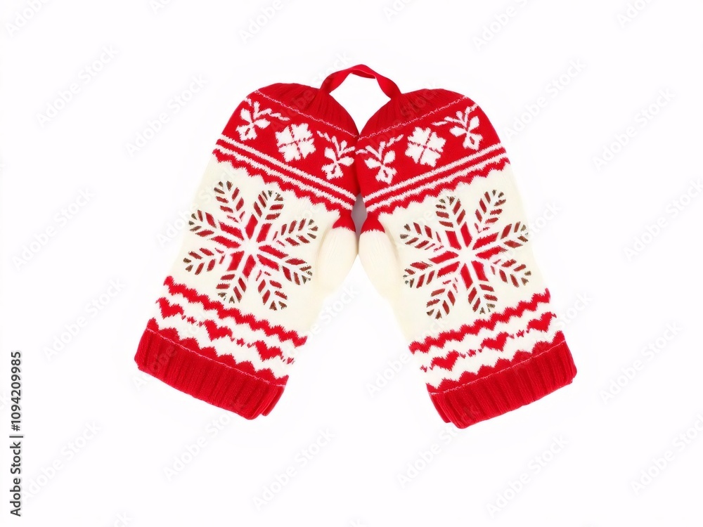 Festive christmas mittens display cozy home setting product photography warm environment close-up view holiday concept