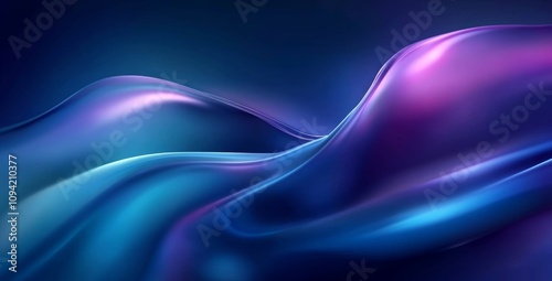 Vibrant Blue and Purple Waves Abstract Digital Art Background