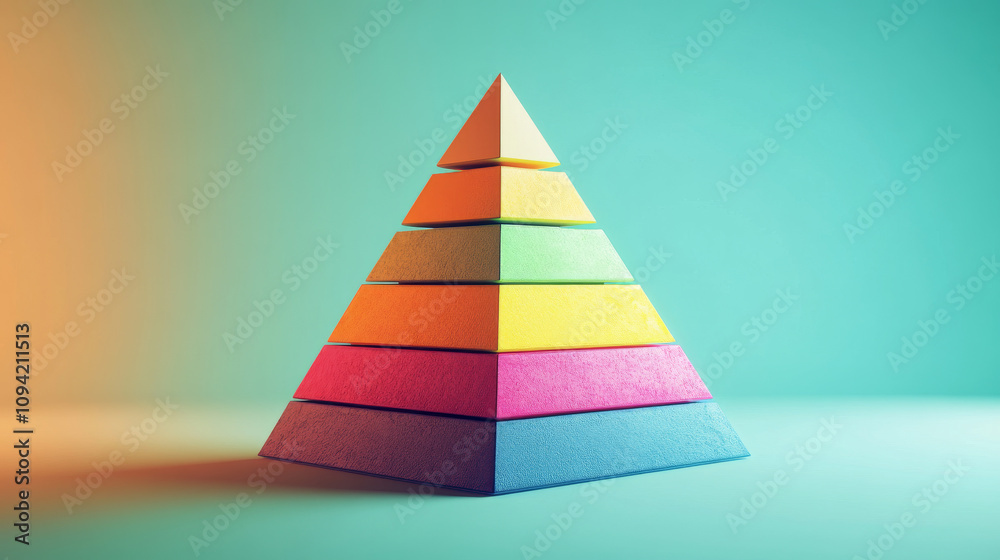 A 3D image showing Maslow's hierarchy of needs. A 3D image showing Maslow's hierarchy of needs.
