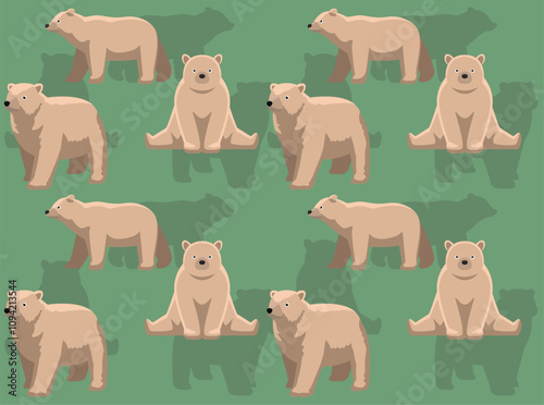 Bear Syrian Brown Cute Seamless Wallpaper Background