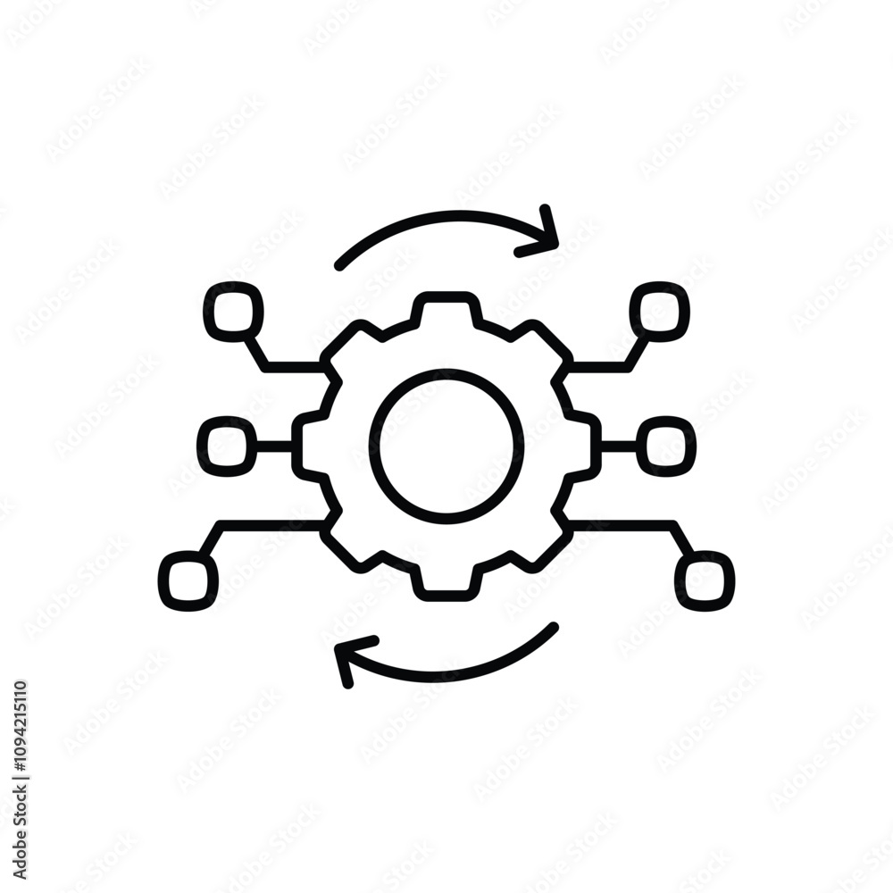 algorithm line icon with white background vector stock illustration algorithm line icon with white background vector stock illustration