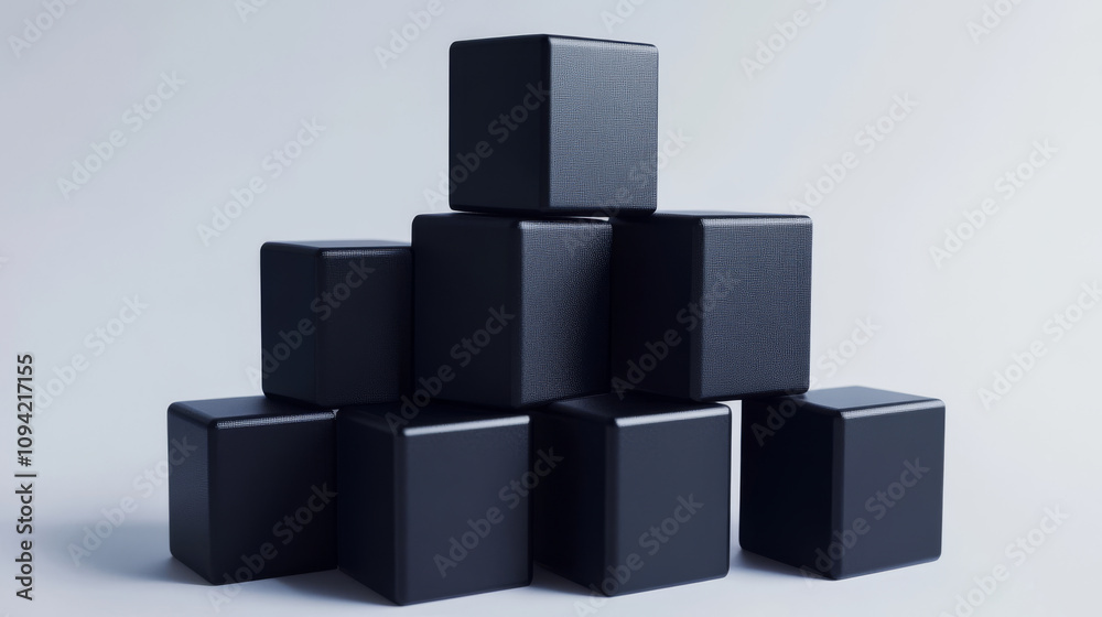 Simple black blocks, a minimalist 3D image. Perfect for a background. Simple black blocks, a minimalist 3D image. Perfect for a background.