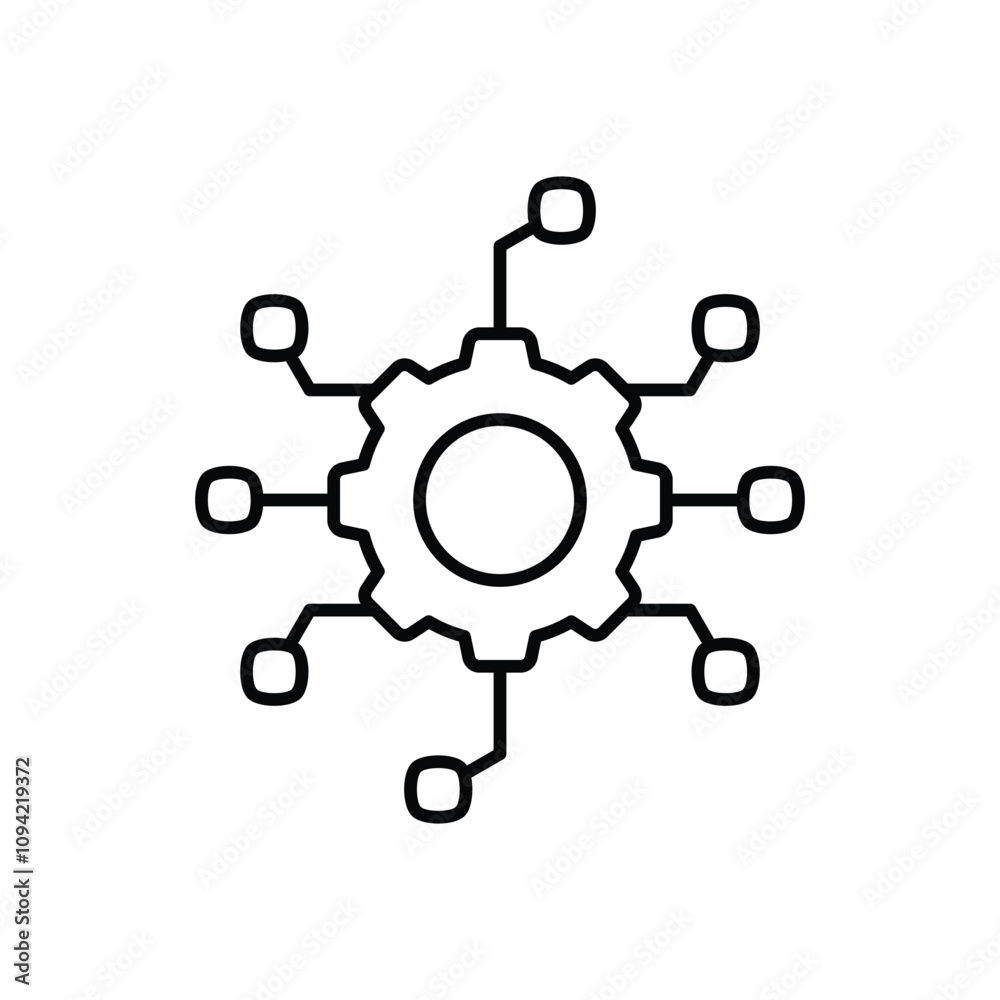 automated system line icon with white background vector stock illustration automated system line icon with white background vector stock illustration