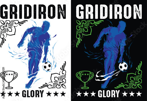 Print Gridiron glory t shirt design and graphics